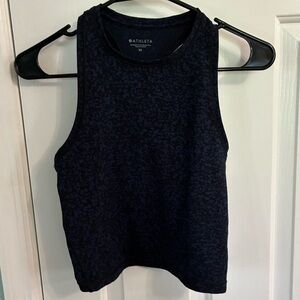 Athleta Navy and Black Patterned Performance Tank